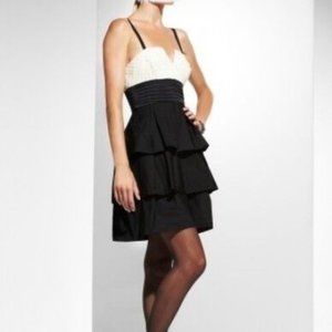 BCBGMAXAZRIA Contrast Dress Black/Cream Sz 6